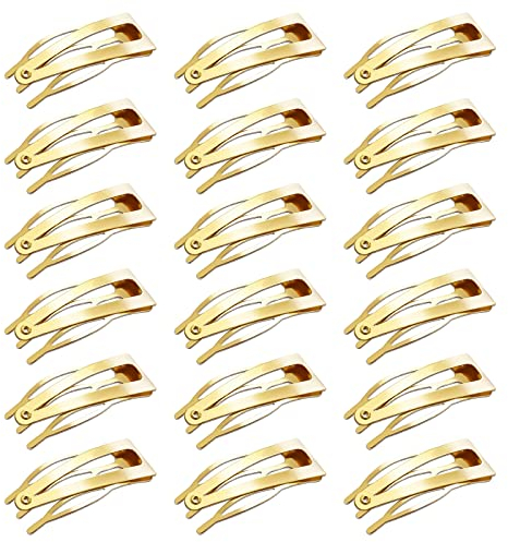 Mbsomnus 18 Stück Haarspangen Damen, Doppelgriff Snap Haarspangen Mädchen Metall Haarklammern Kleine Haarschmuck Haarclips für Haar Herstellung, Salon Zubehör (Gold)