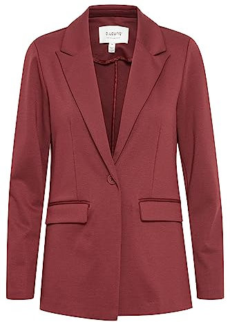 b.young BYRIZETTA Damen Blazer Longblazer Jacke mit Reverskragen und Knopf Regular Fit mit Stretch, Größe:40, Farbe:Port Royale (191627)