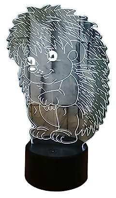 Housoutil geführte Nachtlichter LED-Schreibtischlampe Nachtlichter für Kinder 3D-Illusionslampe LED-Nachtlicht Nachtlicht Igel Schlafzimmer Licht 3D-LED-Leuchten 3D-Nachtlicht Geschenk Tier