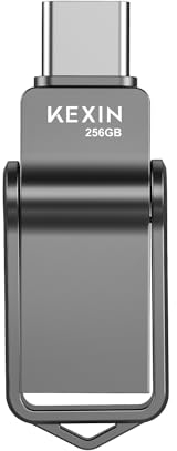 KEXIN Memoria USB C 256GB Pendrive USB 3.0 y Tipo C Dual USB Metal Lápiz Compatible Con PC, Type C Teléfonos (Huawei, Xiaomi, Oneplus) Negro