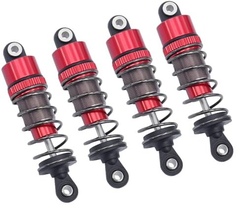 Levigo 4-teiliges Aluminium-Legierung RC Auto Vorder- und Hinterstoßdämpfer-Set Kompatibel mit 1/14 MJX 14209, RC Crawler Auto Upgrade Zubehör Stoßdämpfer, Rot