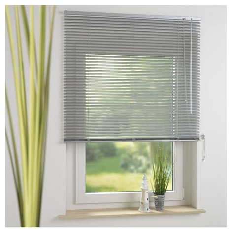 Aluminium-Jalousie, Wand -und Deckenmontage, Breite: 90 cm/Länge: 220 cm, Farbe: Silber