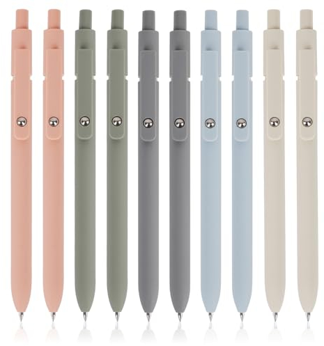 DIBALIYI 10 Stück Einziehbare Gelstifte, 0,5 mm Schwarz Pen, Gelschreiber für Schulsachen, Büro Zubehör, Tagbuchschreiben und Notieren für Schule Büro Zuhause Geeignet (10 Stöcke)