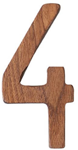 Bumdenuu NuméRo de Noyer Noir DéCoratif Combinaison de Chiffres DéCoration Murale Bricolage Chiffres Arabes DéCor à la Maison NuméRo de Maison en Bois, 4