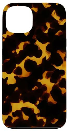 Tortoise Shell Pattern Brown & Orange Exotic Turtle Shell Case for iPhone 13