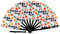 DiscoFan Folding Hand Fans for Women, Personal Handheld Fan for Men, Festival Fan, Drag Fan, UV Glow Party Fans for Wedding, LGBT Gay Pride Accessories, Birthday Decoration Props (White & Red Cherry)