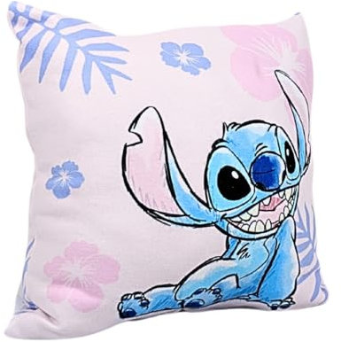 My sweety pop Kissen für Mädchen Stitch Lilo & Stitch Pillowcase Home Soft Kinder Kissenbezug 35 x 35 cm 100% Polyester doppelseitig rosa, 23CS409