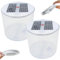 Linterna solar inflable, linterna de campamento solar impermeable a 2 piezas con LED blancos, lámpara solar plegable portátil con mango para acampar, luz solar de campamento al aire libre portátil