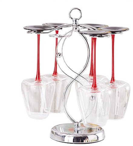 FANGZ Tisch-Weinglashalter, Tisch-Weinglasregal | Weinglas-Wäscheständer aus Metall mit 6 Haken,Glas-Display-Aufhänger, Glas-Aufbewahrungsregal, Elegantes Präsentationsregal, Küchenbar-Dekoration