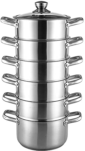 JKJZSALJ Steamer/Soup Pot 304 Stainless Steel Multi-Layer Thickened Small Cage Steamed Rice Pot Induction Cooker Gas Stove