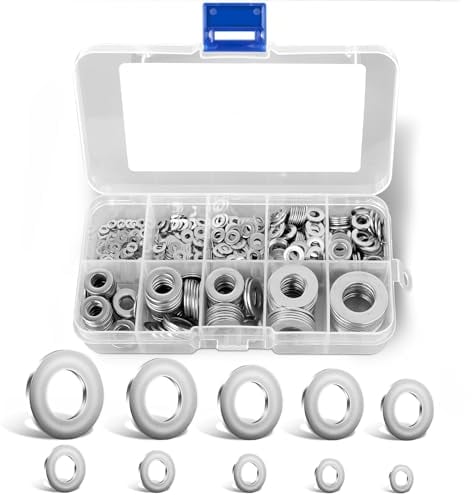 Romon Rondelles Metal, 684 Pièces Rondelles pour Gonds de Porte Rondelles Inox Acier Inoxydabl Métal Rondelles de Fixation Joint Vidange Extérieure 9 Tailles M2 M2.5 M3 M4 M5 M6 M8 M10 M12