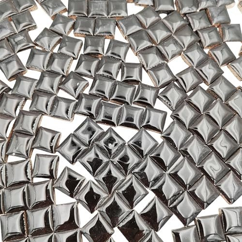 500 g quadratische Keramik-Mosaikfliesen zum Basteln, 1,2 x 1,2 cm, Porzellan-Mosaikfliesen, quadratische Mosaikstücke für DIY-Mosaikprojekte, Heimdekoration (schwarz)