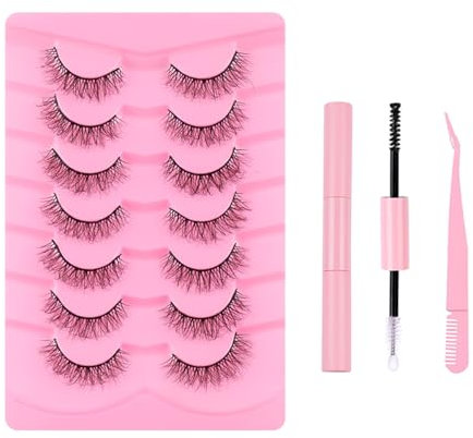 FAIRYGATE Cils Naturel Volume Russe Professionnel Effet Extension 3D Fake Eyelashes Cat Eye D Curl Russian False Lashes Yeux de Biche Réutilisables Moelleux Faits à la Main des Cils B5310
