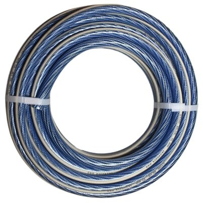Keroppa, Manguera Blue Star Plus, Manguera Doméstica, 19 mm x 15 m, Tricotada, Refuerzo Antitorsión, PVC, Incluye Boquilla de Riego, Atóxica, Azul