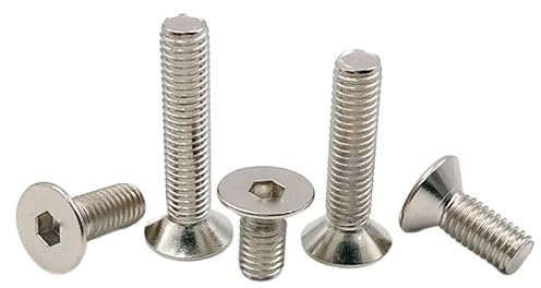 RKODRSMG 10/50 Stück 2#-56 4#-40 6#-32 8#-32 10#-24 304 A2 Edelstahl Innensechskant Innensechskant Senkkopfschraube Bolzen(1/4,50pcs4-40)