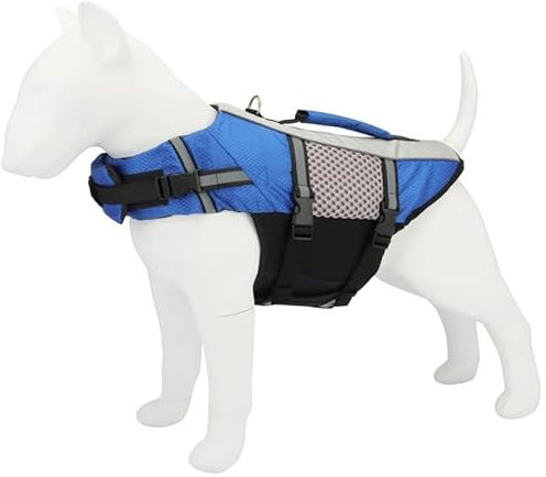 Haustier Hund Schwimmweste Sicherheitskleidung Schwimmweste Schwimmkleidung Badebekleidung Für Kleine Große Hunde Bequeme Hundejackenzubehör,Blau,XXL