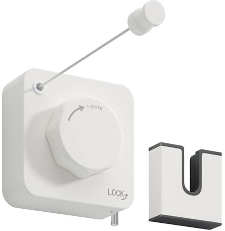 Séchoir Extensible INOX 4,2m - Anti-Affaissement & Auto-Rétractable - Support 20kg - Installation Murale (Salle de Bain/Balcon/Buanderie) -Blanc