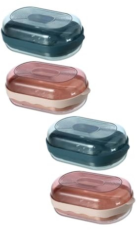 TINEASUR 4pièces Boîte à Pratique Avec Drainage Et Support De Pour Salle De Bain Rangement Design Élégant Facile à Nettoyer Déplacer