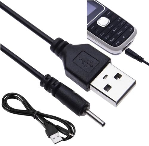 AYMBH USB Charging Cable Charger Lead Small Pin Compatible with Nokia 105 (2013), 106, 1208, 2630, 2760, 5310, 6111, 6210, 6233, 6234, 7373, E51, E63, E65, E71, E72, N70, N73, N80 (1M)