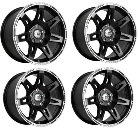 4x Alufelge W-TEC EXTREME 8,5x20 ET+40 mit TÜV Teilegutachten Felge schwarz-silber ab Baujahr 2023