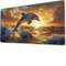 Gaming Mauspad XXL 1400x600x3mm, Mousepad, Ozean Mauspad, Anime Gaming Tastatur Matte, Rutschfeste Gummibasis, Große Tischmatte Delphin, Mousepad wasserdicht, Verbessert Präzision Geschwindigkeit. K-8