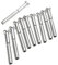 uikios Lot de 10 rails de câble invisibles en acier avec récepteurs et goujons de sertissage, convient pour poteaux en bois/métal