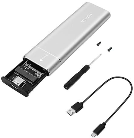 DELALO M.2 NVMe SSD Gehäuse, USB 3.1 10 Gbit/s, Externes Aluminiumgehäuse für PCIe M-Key SSDs, mit USB-C Kabel (Silber)