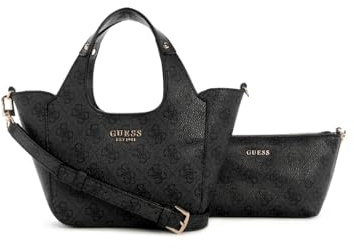 GUESS Calista 2 in 1 Mini Tote Coal Logo