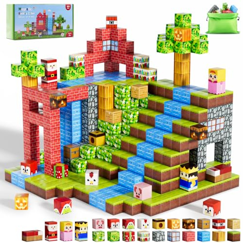 Xekel 150PCS Magnetic Blocks, Upgraded 1 Inch Magnetic Building Blocks Toys for Kids Ages 3-10, Strong Magnets STEM Montessori Construction Sensory Gifts for Boys Girls Birthday Christmas