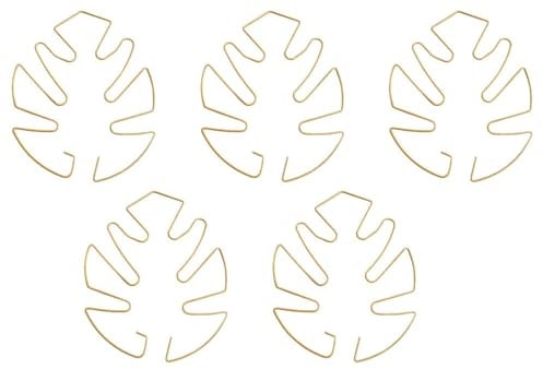 DONGKER Pflanzenstütze, 5 Stück Metall Pflanzenhalter, Kletterstütze Mit Einzigartigem Blattdesign fur Monstera Blatt Efeutute Kletterpflanzen Zimmerpflanzen im Freien