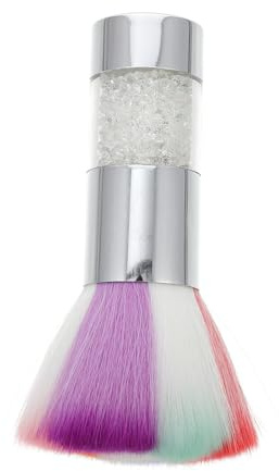 CIYODO Colorful Nail Dusting Brush with Comfortable Handle for Manicure Pedicure Soft Bristles Nail Cleaner Brush for Removing Powder Glitter and Sequins Fingernails and Toenails