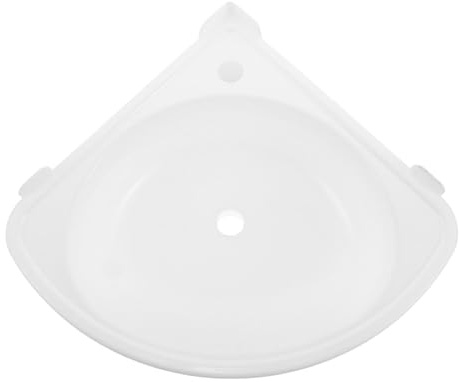 NUOBESTY 1 Ensemble de lavabo d'angle mural en plastique - Vasque triangulaire pour salle de bain, meuble-lavabo, WC, buanderie, salle d'eau