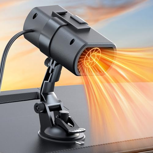 Tragbarer Auto Defroster 12V Autoentfroster Frostschutz Anti-Fog 2-in-1 Heizung/Kühlung Mini-Autoheizung Mit Plug-In Zigarettenanzünder Windschutzscheiben-Defogger Defroster, 360 ° Drehbare (Style 2)