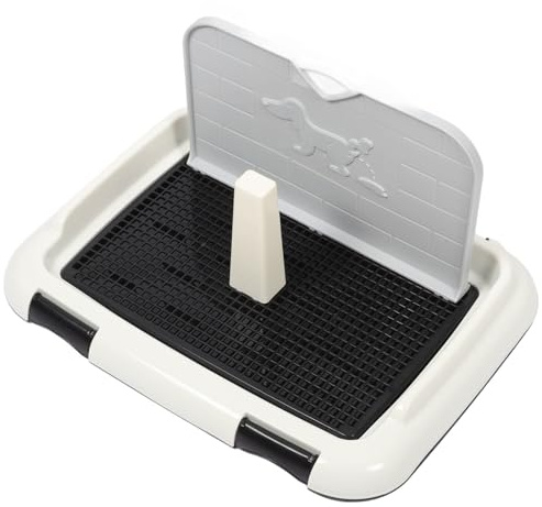 Homoyoyo Large Capacity Dog Potty Tray with Anti-slip Plastic Indoor Puppy Toilet for Small and Large Dogs Practical Pet Training Potty Tray with Pee Baffle for Easy Cleanup and Scheduled