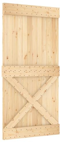 vidaXL Schiebetür NARVIK Natürlich und Schwarz 100 x 210 cm (213,5 cm)