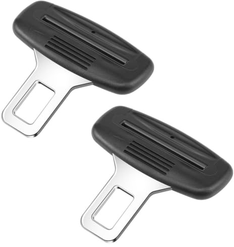 FIQLUL 2 Pezzi Blocca Cintura Sicurezza Auto, Universale Gancio Cintura Sicurezza Auto per SUV, Berline e Van, Ferma Robusto, Nero
