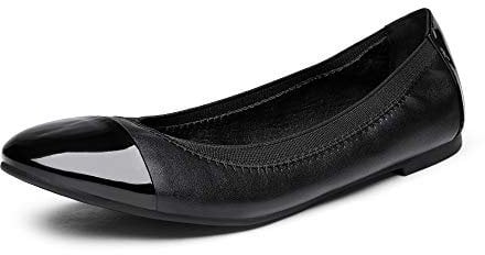 DREAM PAIRS Women's Sole-Flex Black Ballerina Walking Flats Shoes Size 8 US/ 6 UK