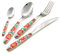 Eme Set 24pz Posate Vetrina Salvaspazio Vero Tropical Rosso Made in Italy