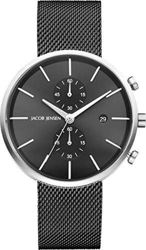 Jacob Jensen HerrenArmbanduhr Chronograph Quarz Edelstahl 626