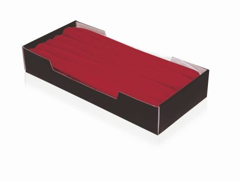 Wiedemann Kerze Rot, 25 mm, Stearinwachs, Unparfümiert, 12er Packung, H250, Cello, Zylindrisch, Indoor, Klassisch, Liefermenge 12 Stück