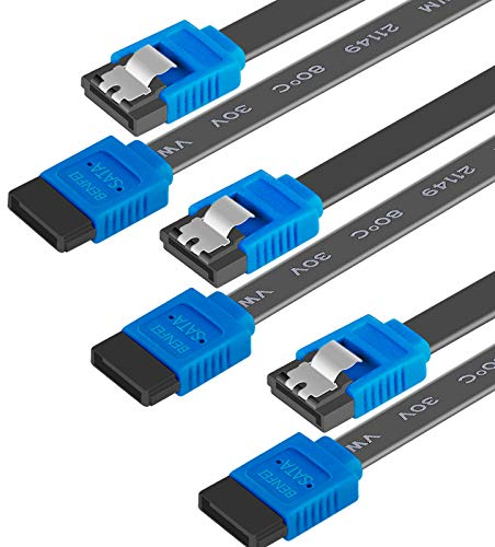 BENFEI - Cavo SATA III 6 GB/s dritto HDD SSD cavo dati con fermo di blocco 45,7 cm per disco rigido SATA, SSD, driver, CD, CD Writer, colore: Blu