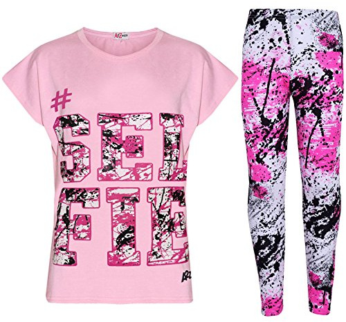 A2Z 4 Kids Girls Selfie Splash Top Leggings Set Comfortable Trendy T Shirt | Soft Feel Two Piece For Daily Comfort Outings And Light Summer Wear Age 5-13 Years