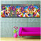 LYFCV Bunte Kuh Tier Leinwand Malerei Lustige Kuh Wandkunst Poster Und Drucke Wandbilder Für Wohnzimmer Schlafzimmer Dekoration 60x120 cm Kein Rahmen