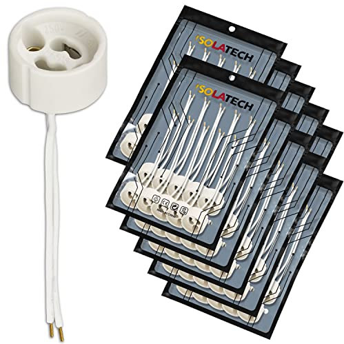 ISOLATECH 100Stk GU10 Keramikfassung mit Aderendhülsen LED Energiesparlampen (max.250V/2A) Leuchtmittel Home Installation Einbau Decke Halterung Küche Badezimmer Sockel hitzebeständig