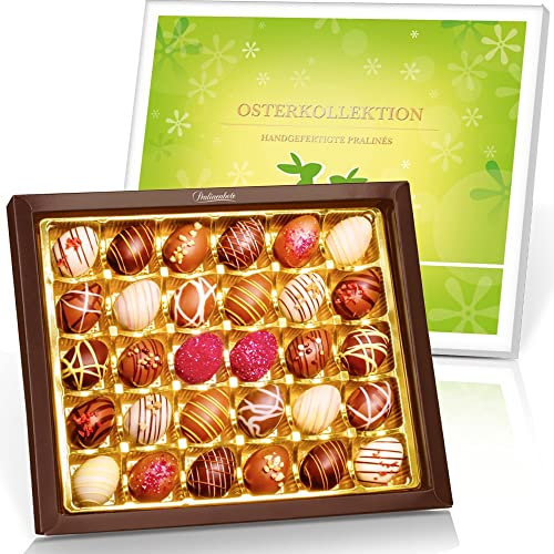 Pralinenbote - Osterkollektion mit 30 handgefertigten Pralinen Eiern deutscher Chocolatiers, das Pralinen Geschenk zu Ostern, 370g (Ostern, 30 Pralinen)