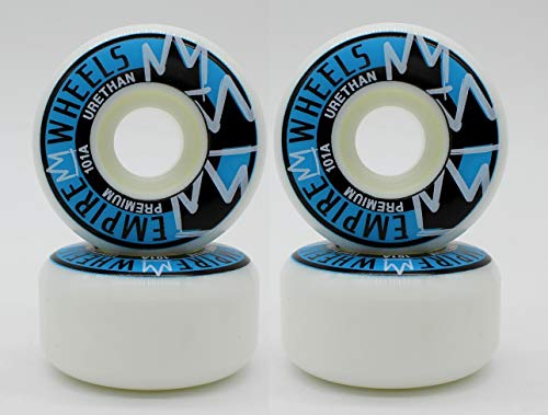 Empire Wheels Classics Skateboard Rollen 50 52 53 54mm 101A Top Anti Flatspot Premium Urethan - 1 Set (4 Stück) + Sticker (versch. Größen) (52mm)