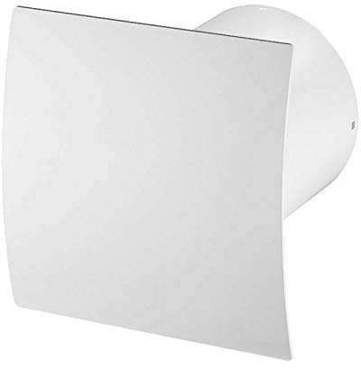 Bathroom Extractor Fan – Multiple Options Including Pull Cord, Timer, Humidity Sensor – Silent or Turbo – Chrome, White and Black Finish Options – Low Energy Consumption ((Turbo) T+H, PEB100)