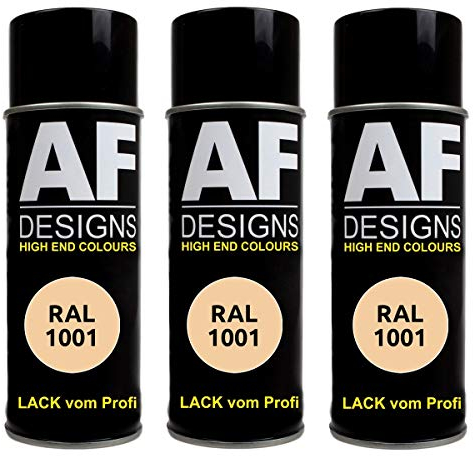 Alex Flittner Designs RAL Lack Spraydose 3er Pack Autolack Sprühdose glänzend Buntlack Alle RAL FARBEN (RAL1001 BEIGE)