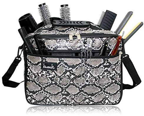 Kassaki Pro Hairdressing Tool Carry Hair Equipment Salon Storage Travel Bag Case (Grey Snake Look)