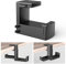Dual Headphones Stand Holder, Klearlook 3-Part 360° Rotation Adjustable Springed Clip Headset Hanger Built-in Cable Loop,Space-Save Desk Clamp Headset Hook Earphone Mount-Black